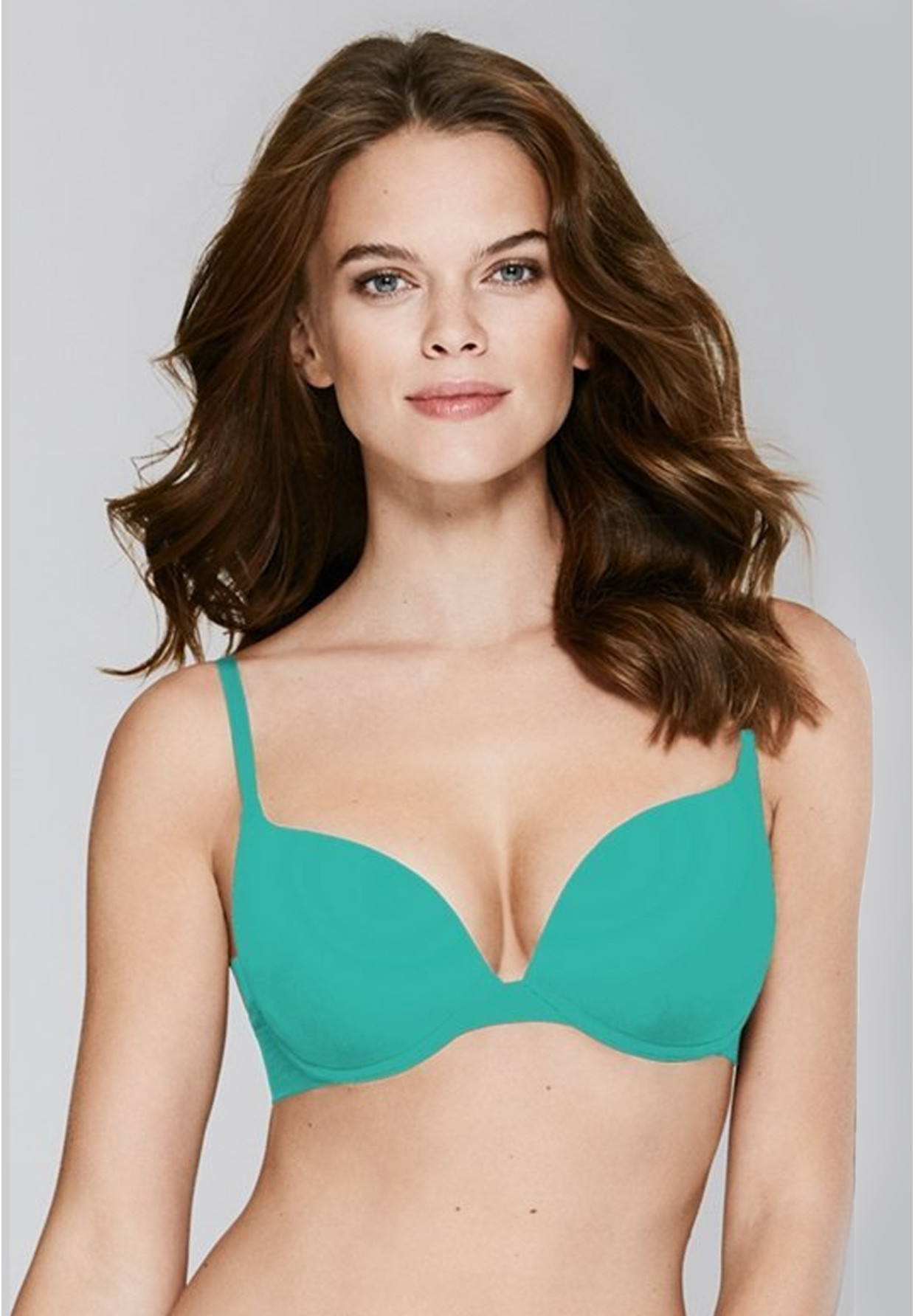 Biustonosz Damski Push-Up Klasyczny Gładki Wonderbra Zielony WB009443