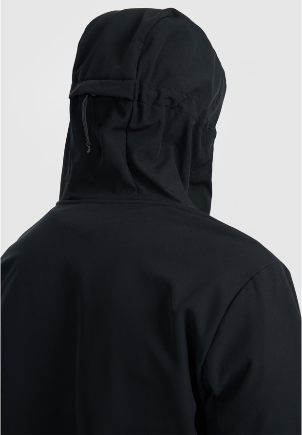 Kurtka Męska 4F Softshell Wiatroodporna Z Kapturem Czarna 4FWAW25TSOFM362