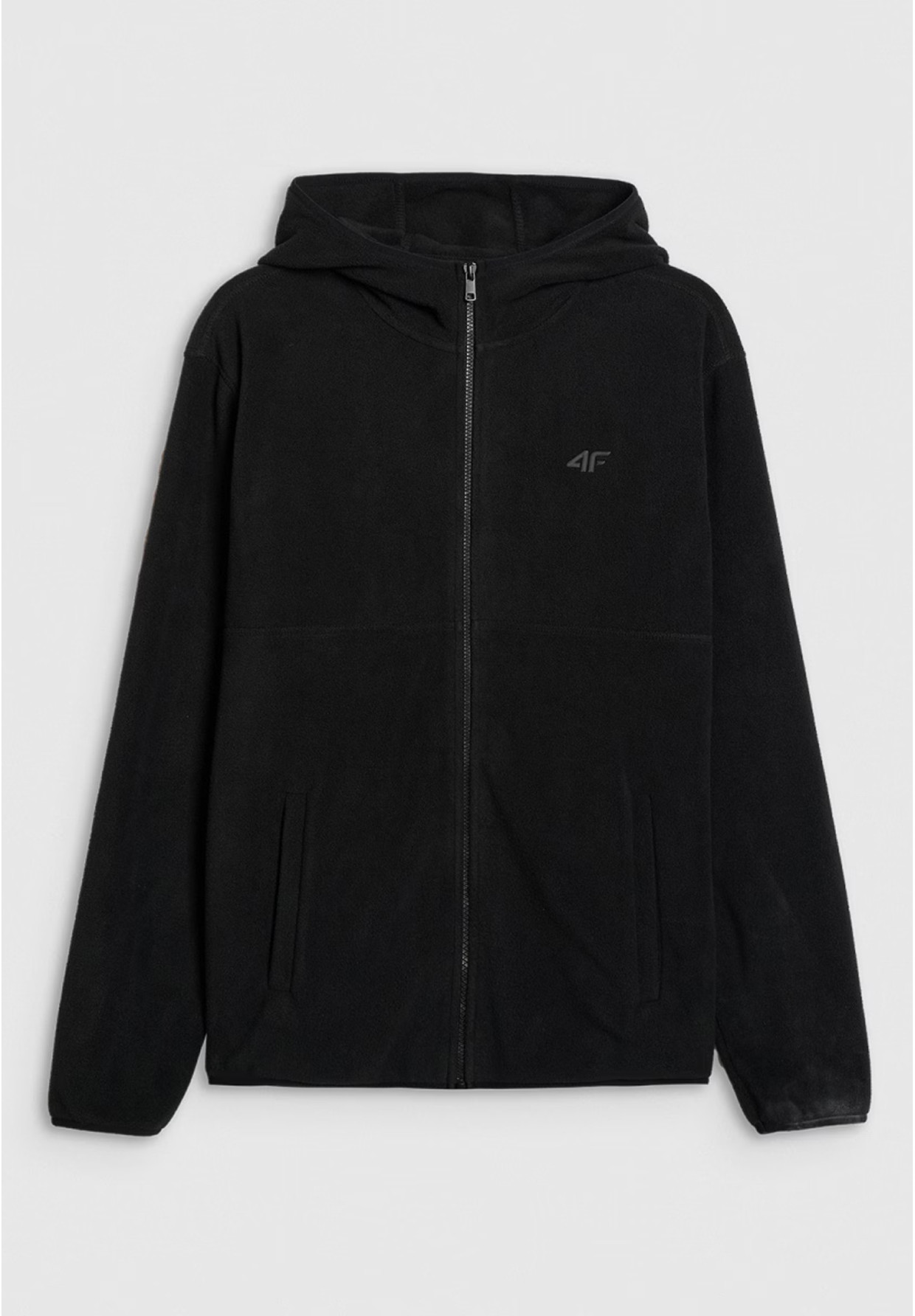 Polar Męski 4F Sportowy Rozpinany Regular Z Kapturem Bluza Czarna 4FWMM00TFLEM317