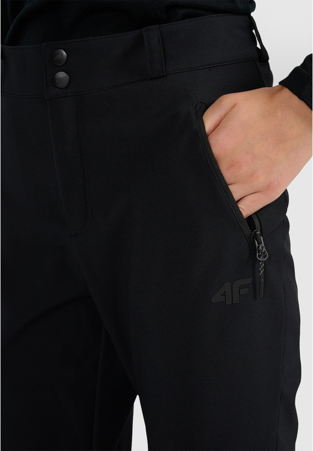 Spodnie Trekkingowe Damskie 4F SoftShell z membraną Czarne 4FWAW25TFTRF0988