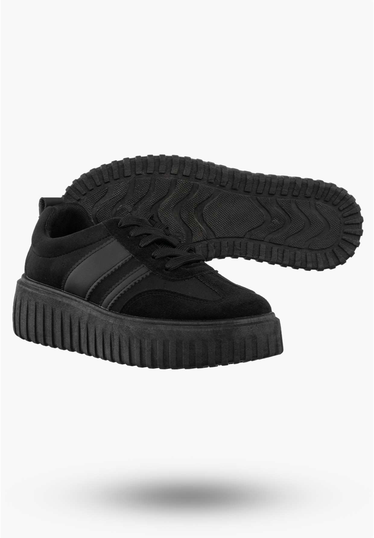Sneakersy Damskie Buty Na Platformie Półbuty Sportowe Czarne Gelteo