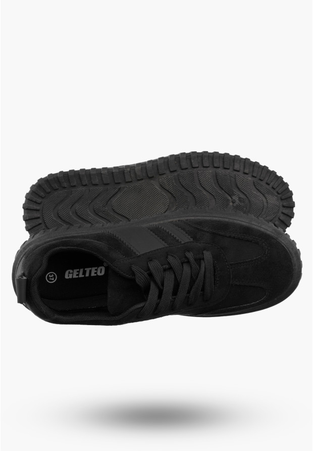 Sneakersy Damskie Buty Na Platformie Półbuty Sportowe Czarne Gelteo