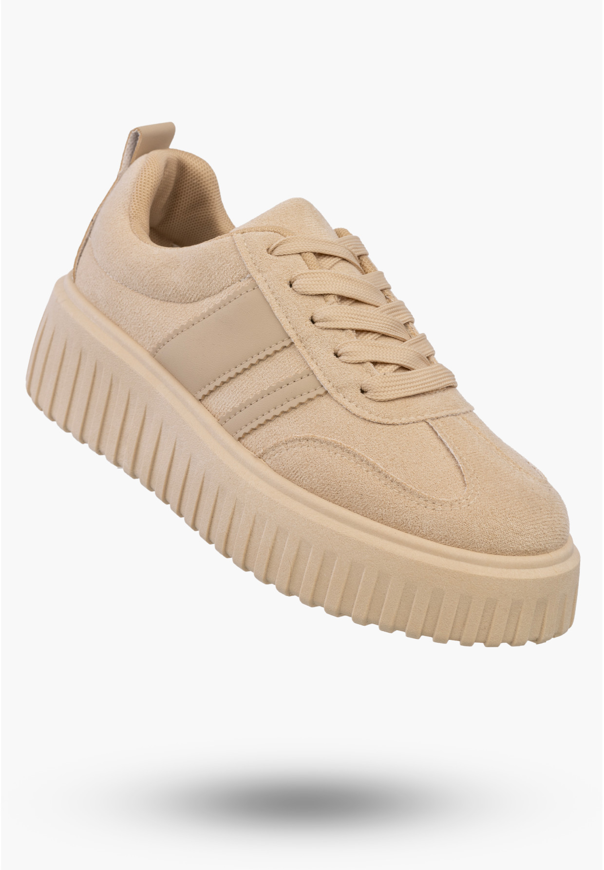 Sneakersy Damskie Buty Na Platformie Półbuty Sportowe Beżowe Gelteo