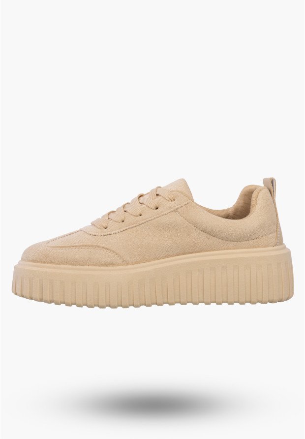 Sneakersy Damskie Buty Na Platformie Półbuty Sportowe Beżowe Gelteo