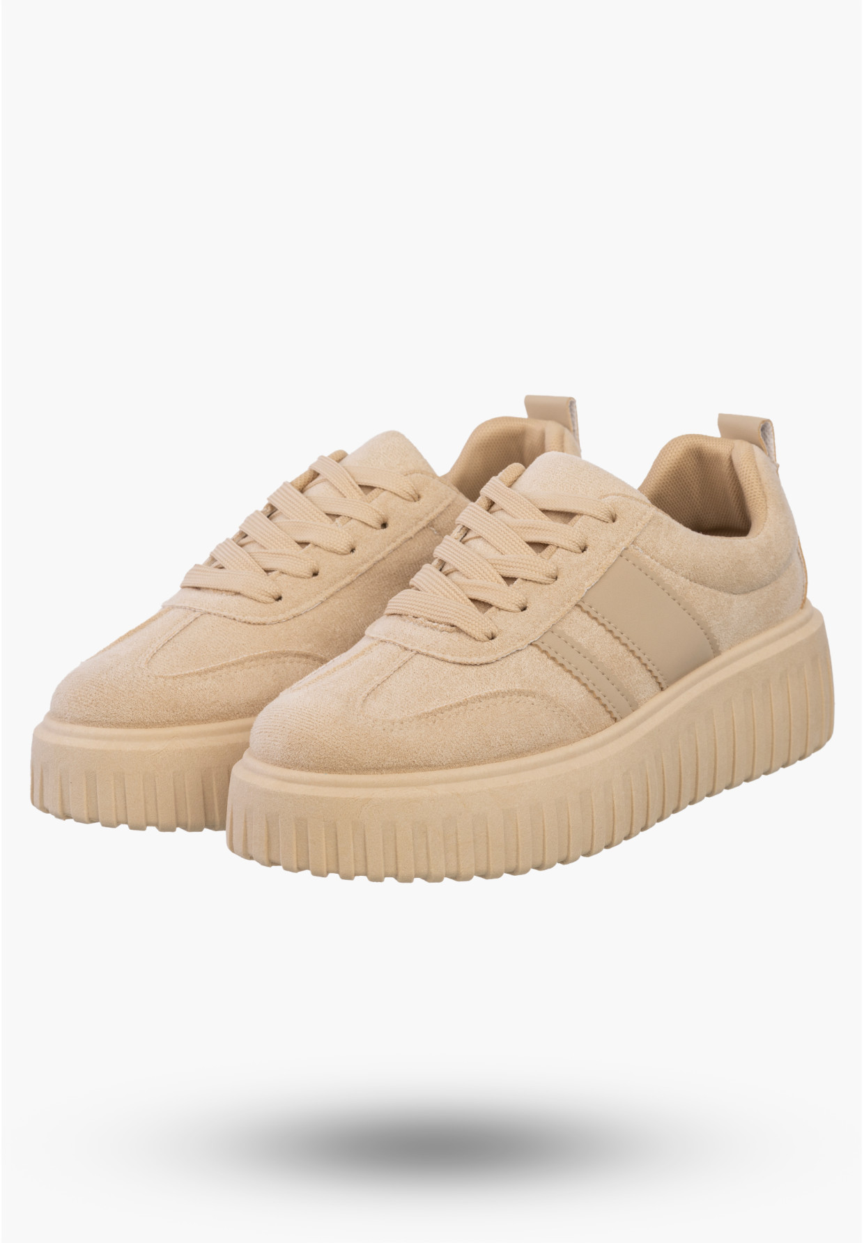 Sneakersy Damskie Buty Na Platformie Półbuty Sportowe Beżowe Gelteo