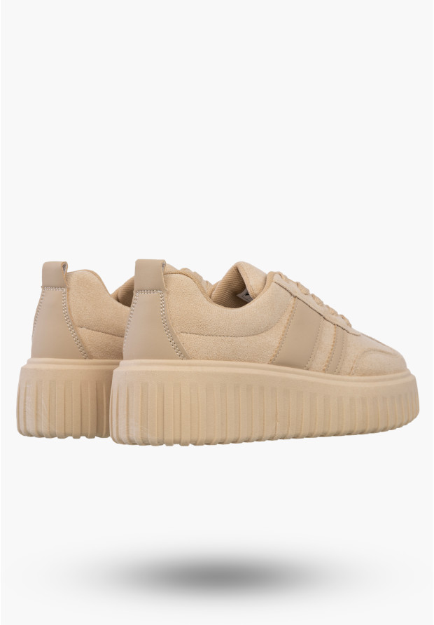 Sneakersy Damskie Buty Na Platformie Półbuty Sportowe Beżowe Gelteo