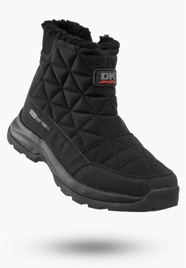 Śniegowce Damskie SoftShell DK Buty Zimowe Ocieplane Czarne Clody