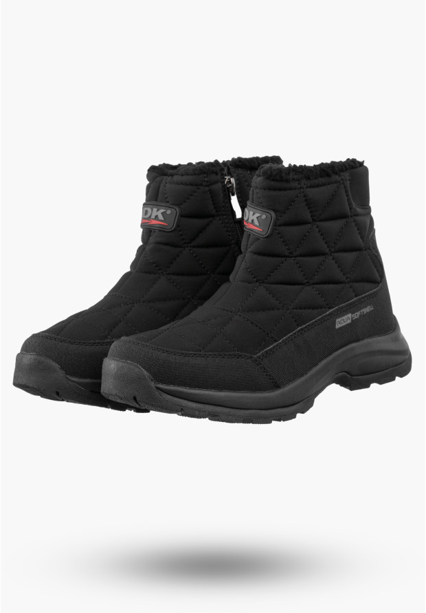 Śniegowce Damskie SoftShell DK Buty Zimowe Ocieplane Czarne Clody
