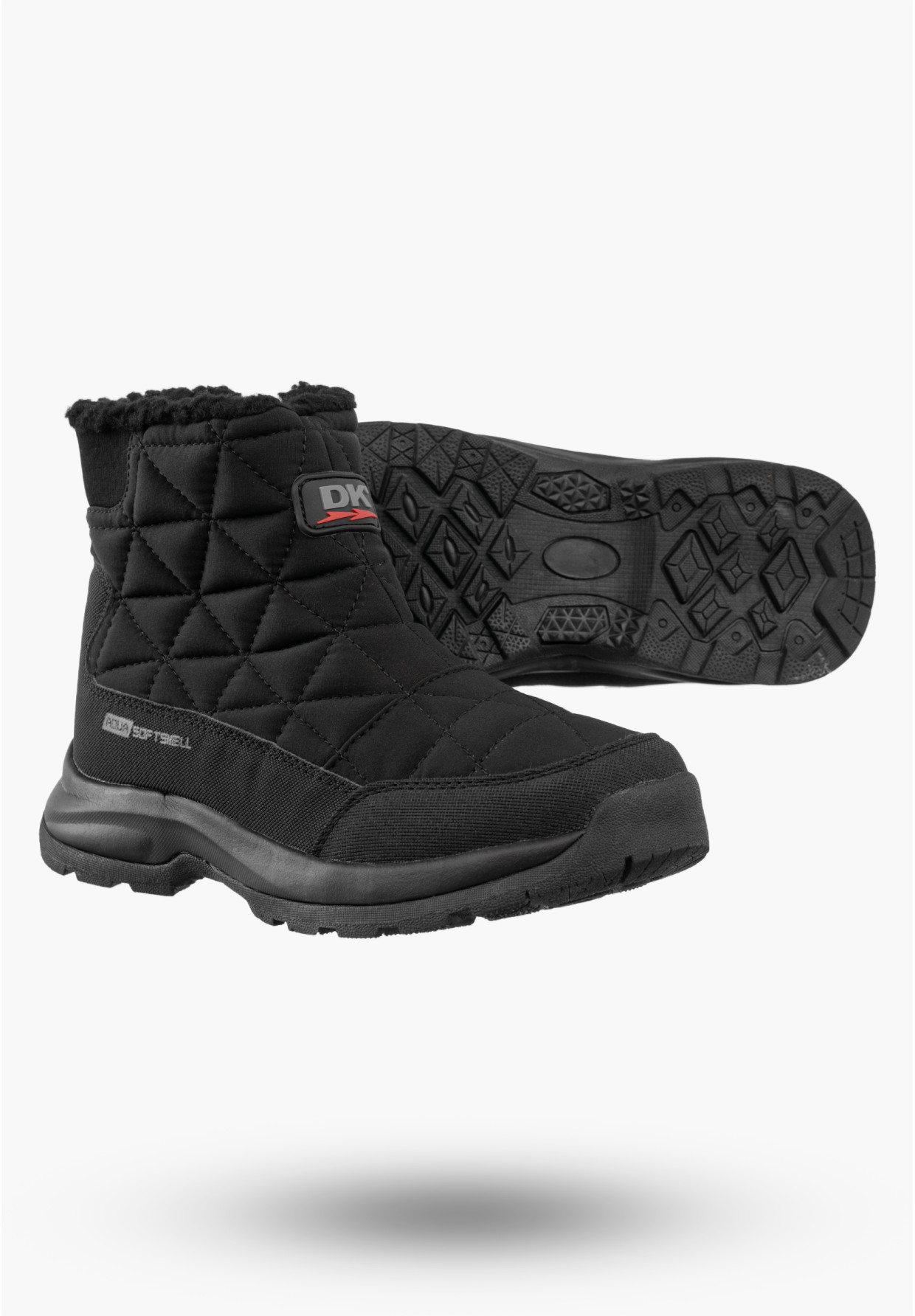 Śniegowce Damskie SoftShell DK Buty Zimowe Ocieplane Czarne Clody