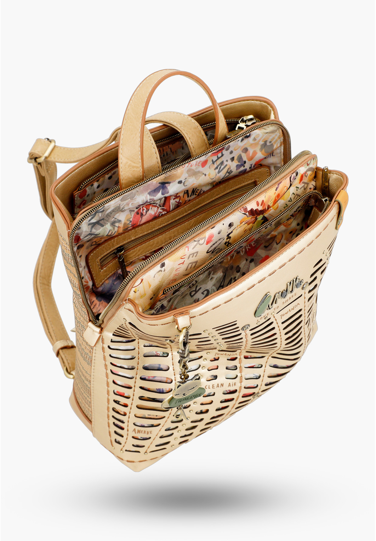 Plecak Damski ANEKKE Casual Elegancki Beżowy Amazonia 36785-227