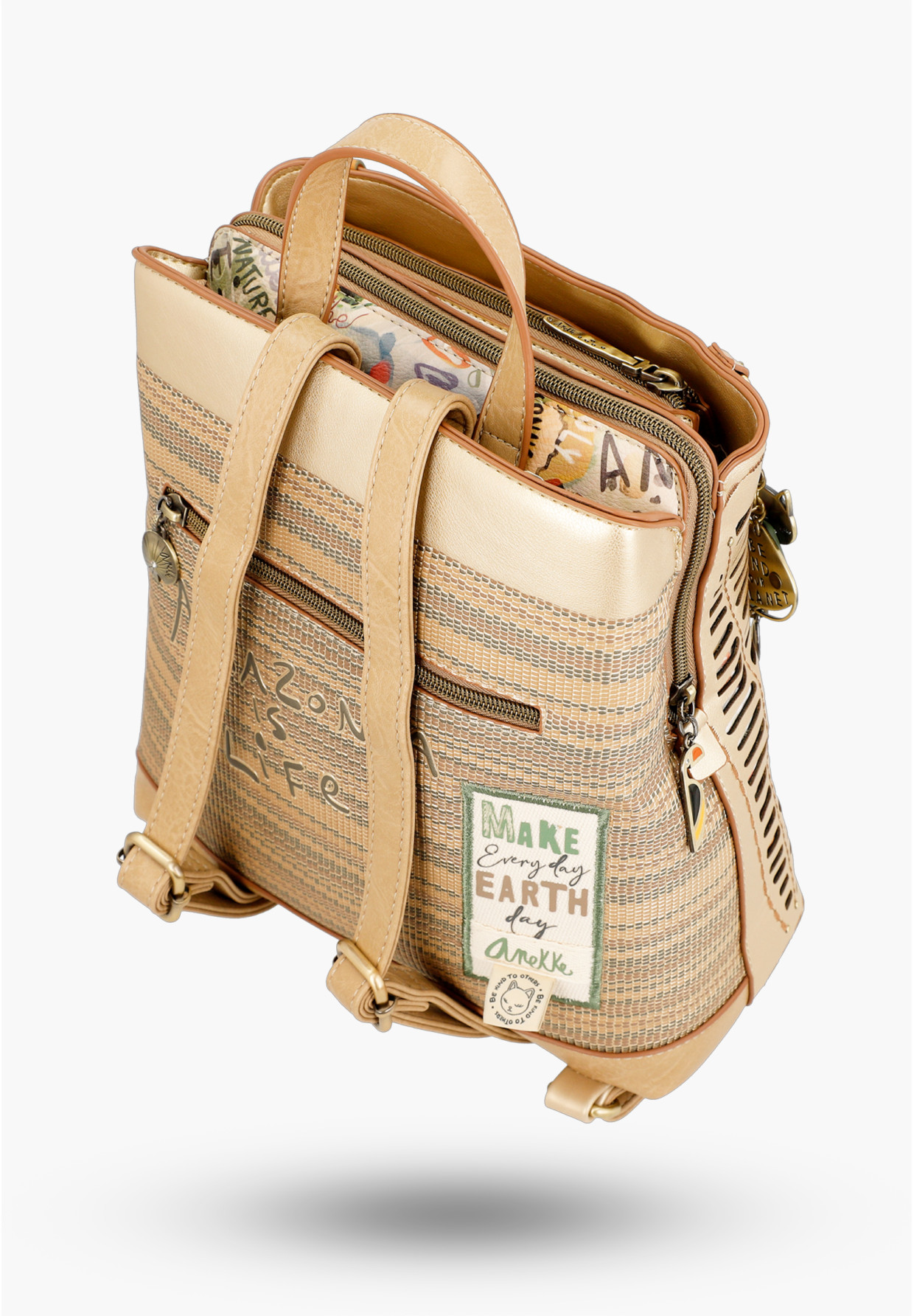 Plecak Damski ANEKKE Casual Elegancki Beżowy Amazonia 36785-227