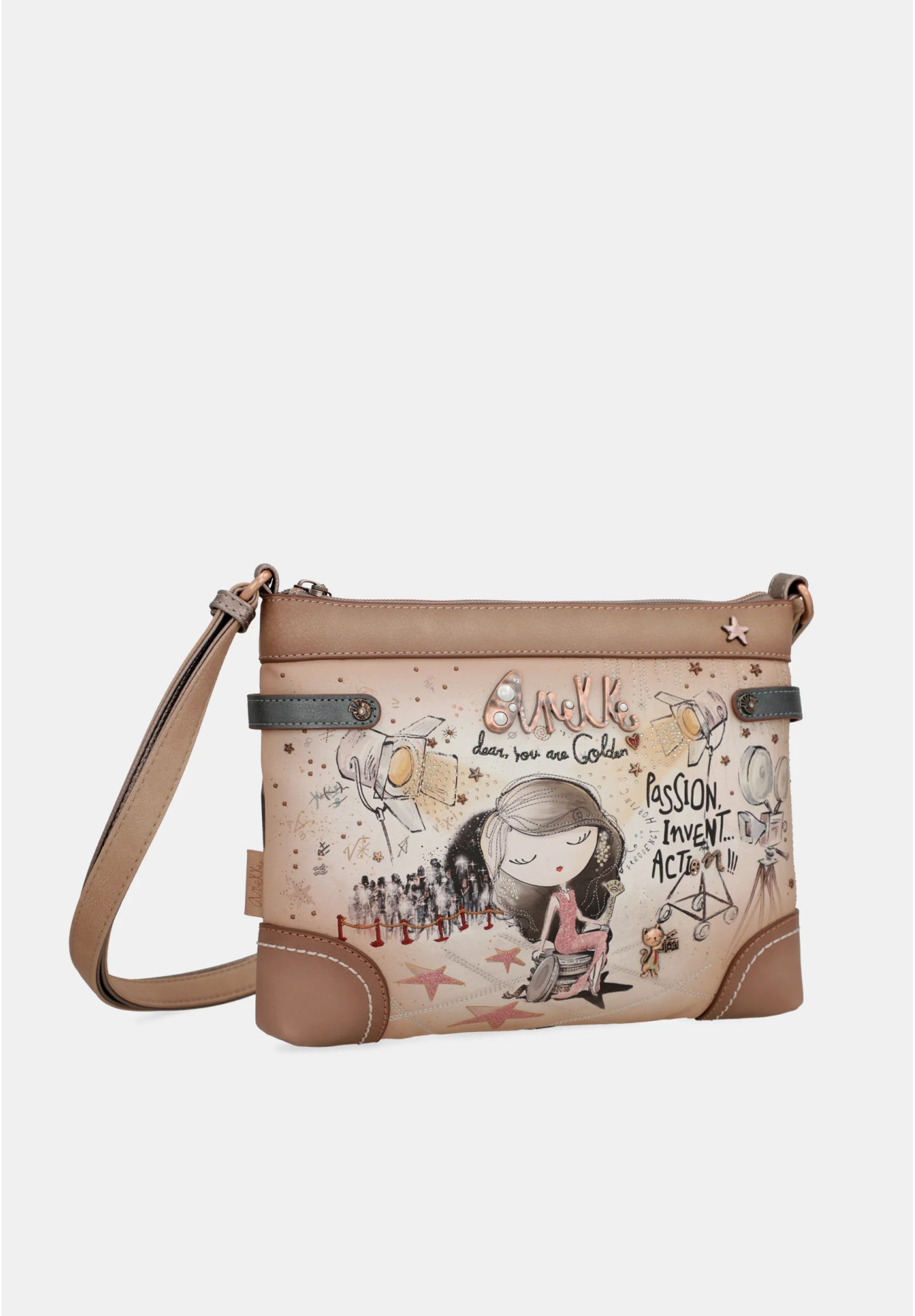 Torebka Damska ANEKKE Torba Na Ramię Crossbody Beżowa Hollywood 38703-701