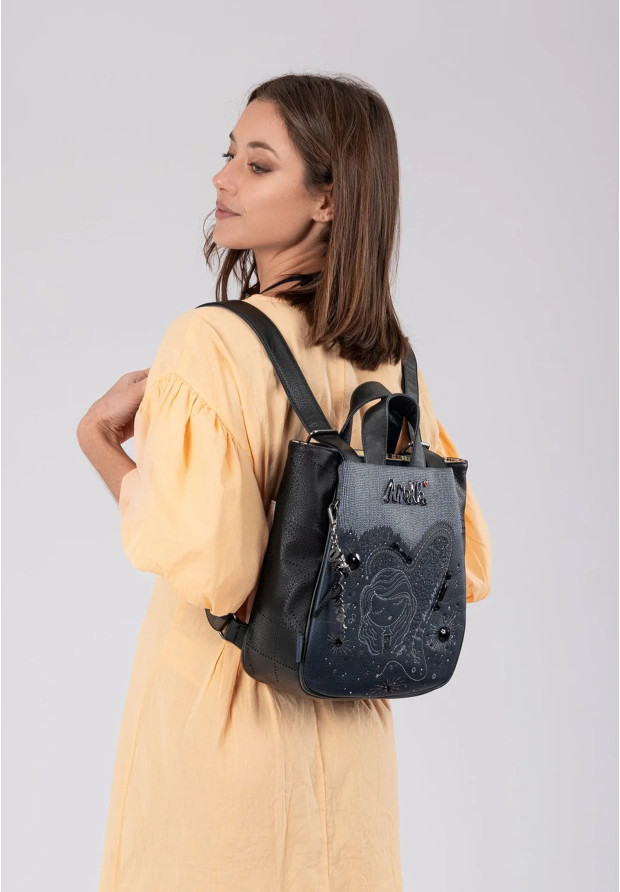 Plecak Damski ANEKKE Średni Elegancki Granatowy Studio 38755-256