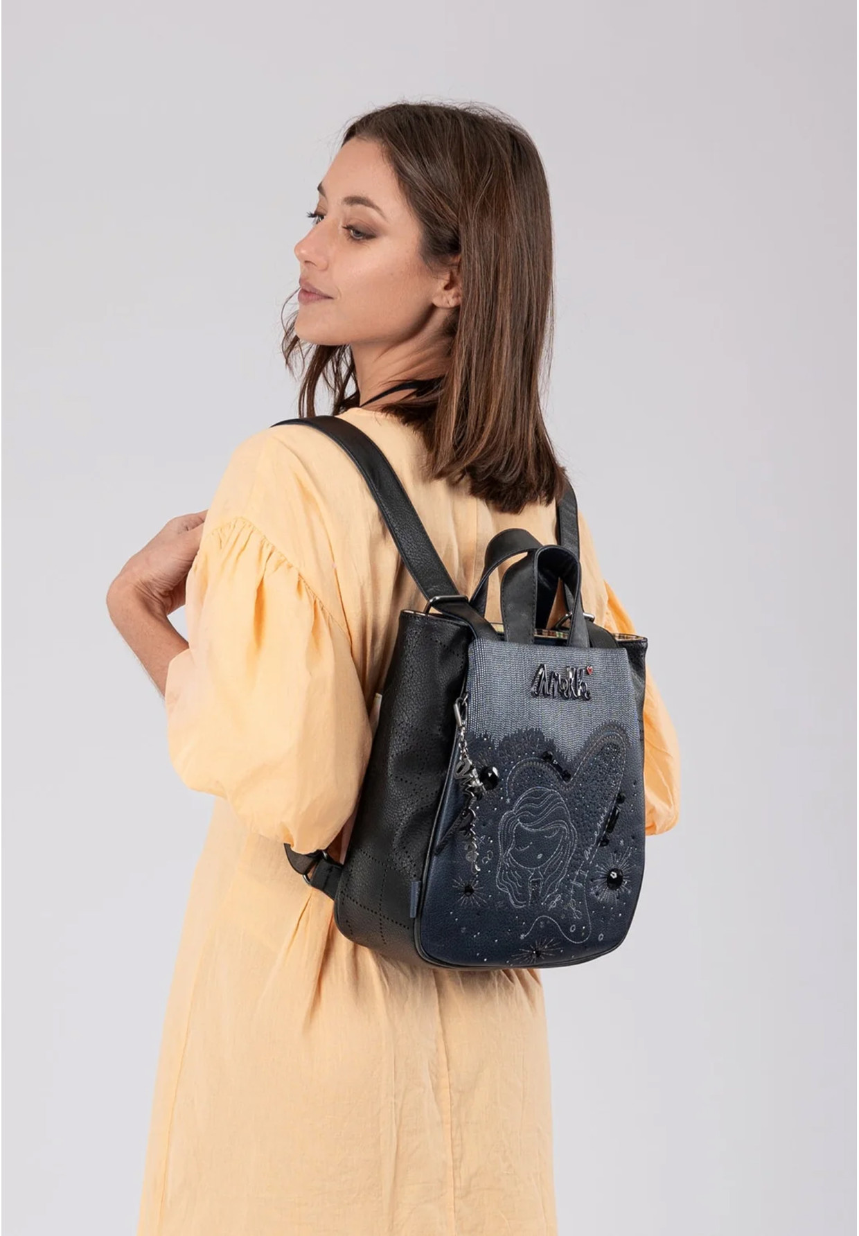 Plecak Damski ANEKKE Średni Elegancki Granatowy Studio 38755-256