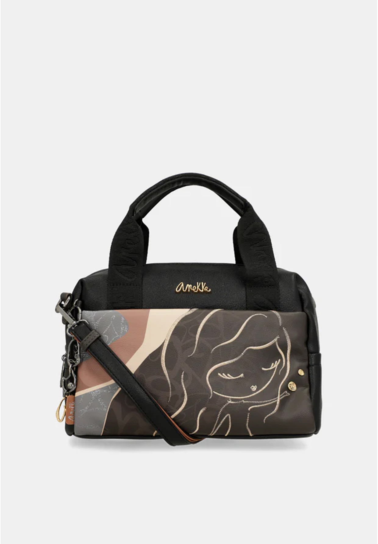 Torebka Damska ANEKKE Podręczna Torba Casual Czarna Heartbeat 39781-177