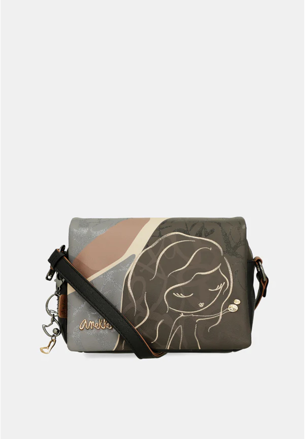 Torebka Damska ANEKKE Listonoszka Crossbody Brązowa Heartbeat 39783-469