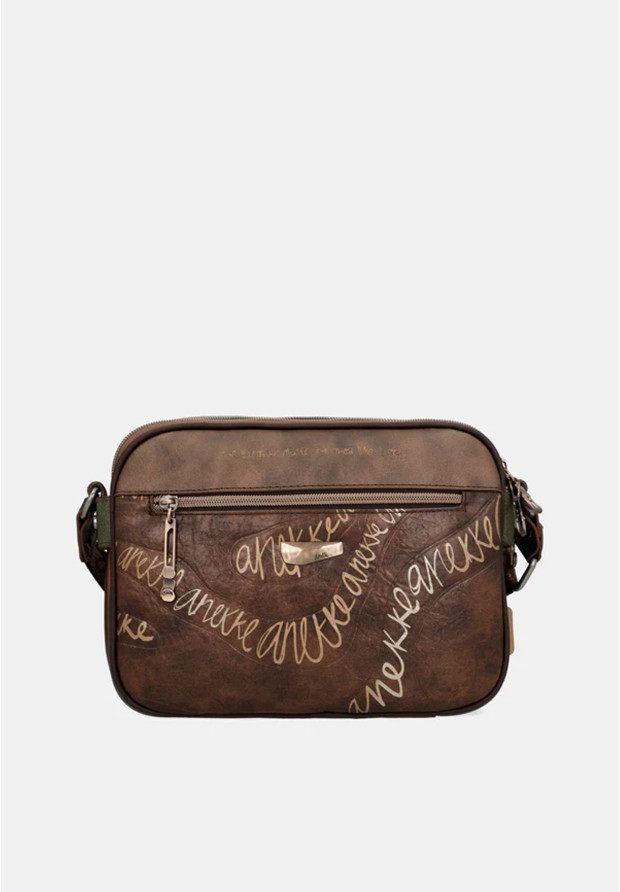 Torebka Damska ANEKKE Crossbody Pojemna Brązowa Core 39813-188
