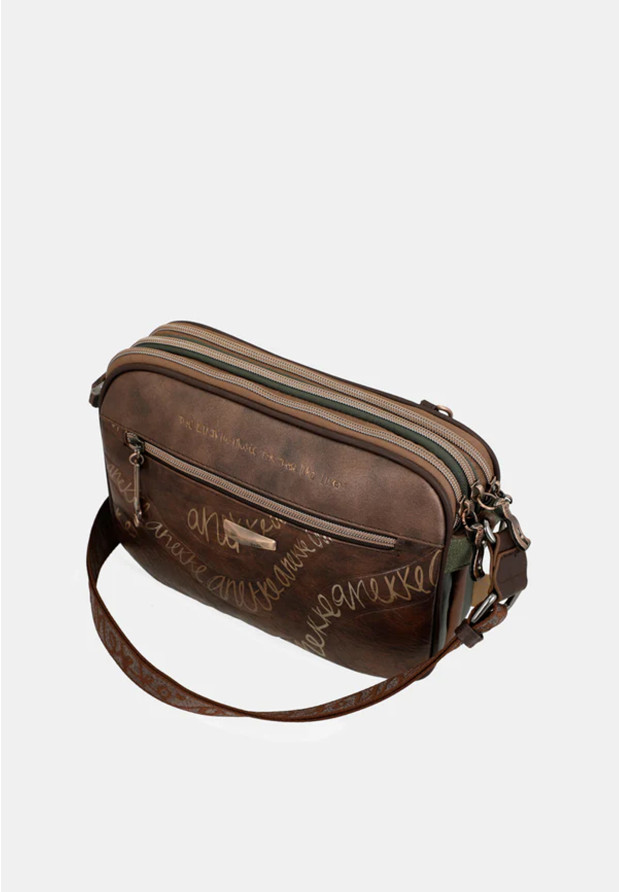 Torebka Damska ANEKKE Crossbody Pojemna Brązowa Core 39813-188