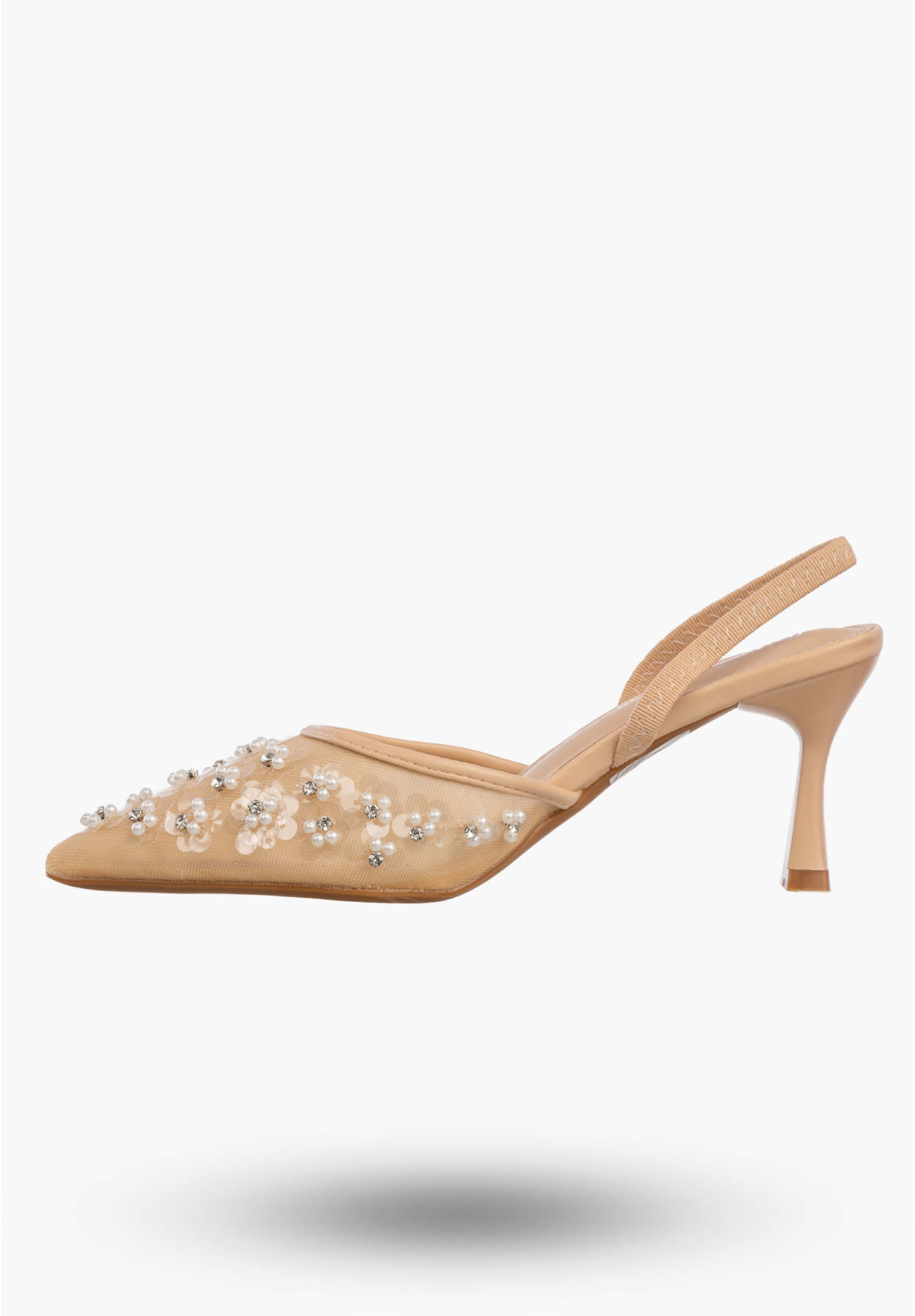 Szpilki Damskie Eleganckie Buty Na Obcasie z perełkami Złote