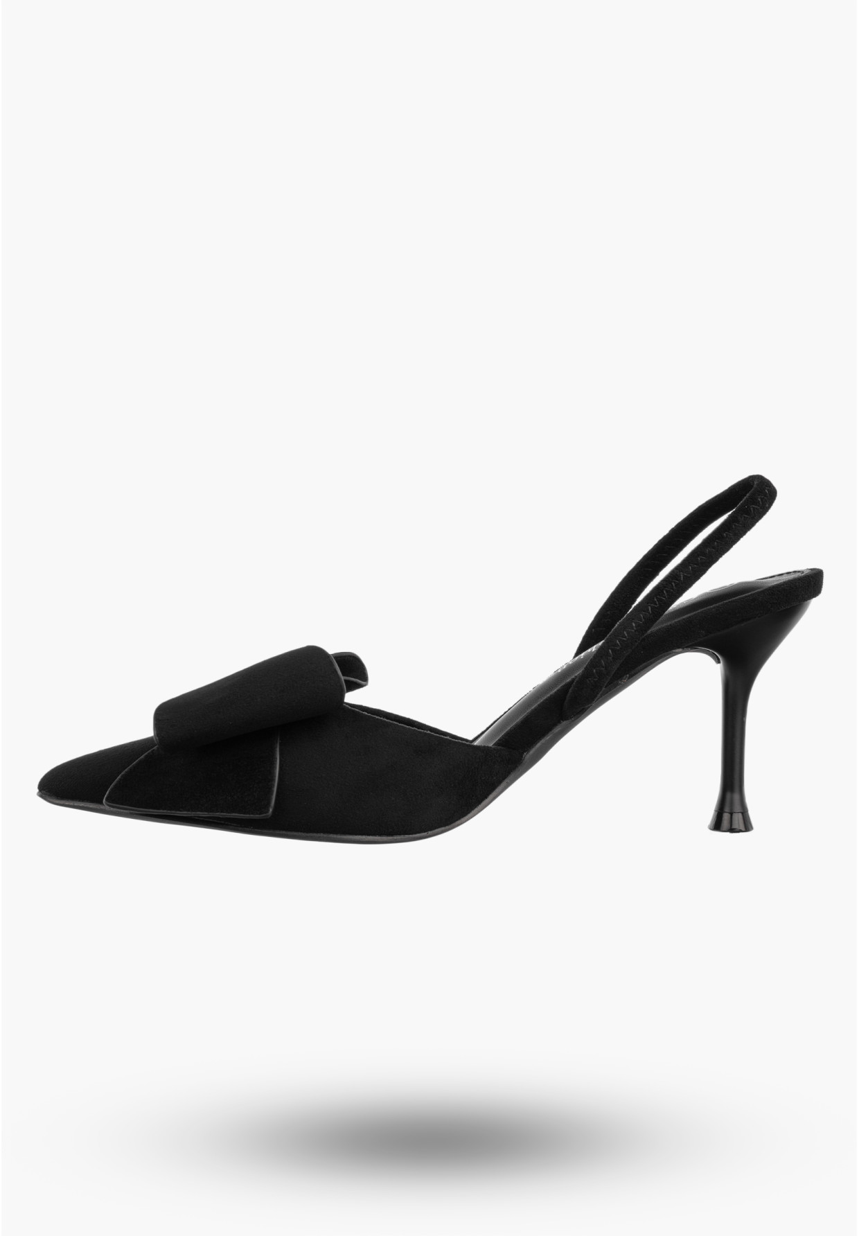 Szpilki Damskie Eleganckie Buty Na Obcasie z kokardą Czarne
