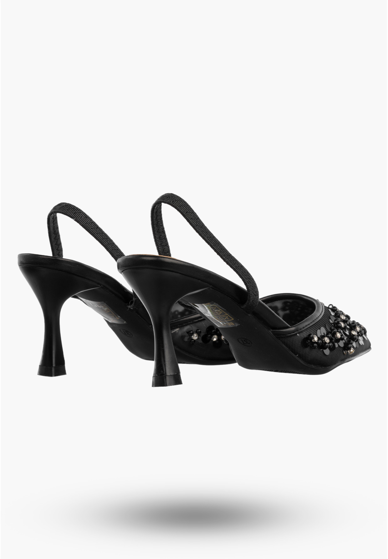 Szpilki Damskie Eleganckie Buty Na Obcasie z perełkami Czarne