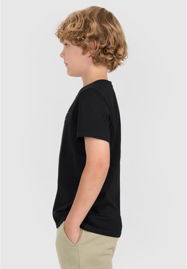 Koszulka Chłopięca 4F T-shirt Z Nadrukiem Czarny 4FJWMM00TTSHM2331