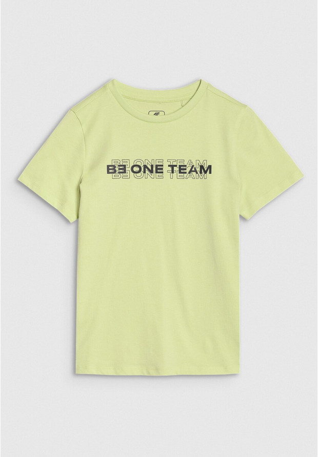 Koszulka Chłopięca 4F T-shirt Z Nadrukiem Jasny Zielony 4FJWSS25TTSHM2186