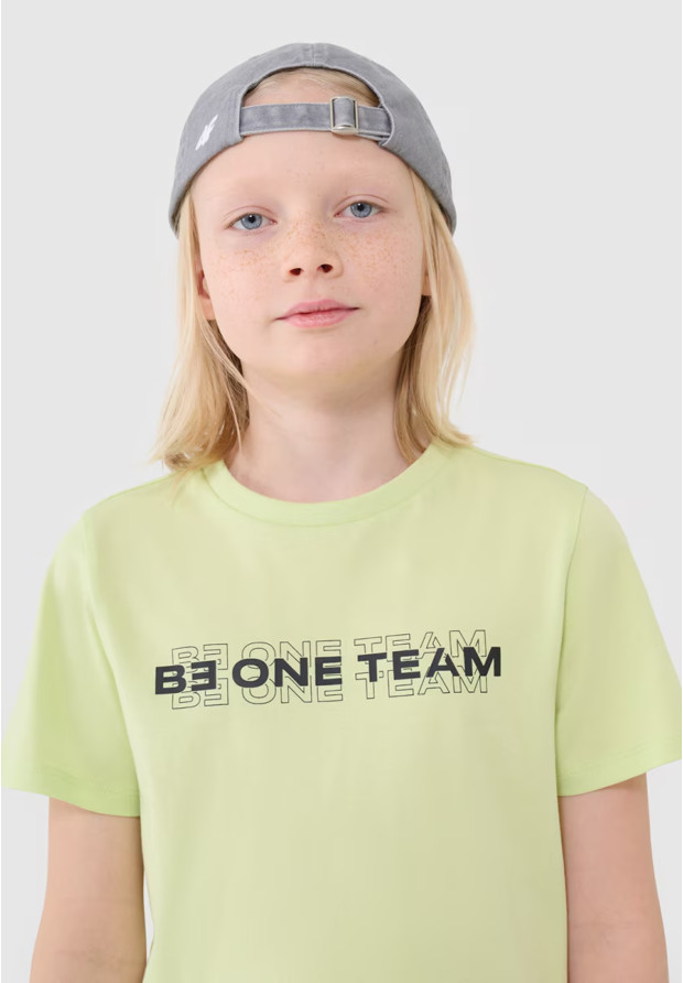 Koszulka Chłopięca 4F T-shirt Z Nadrukiem Jasny Zielony 4FJWSS25TTSHM2186