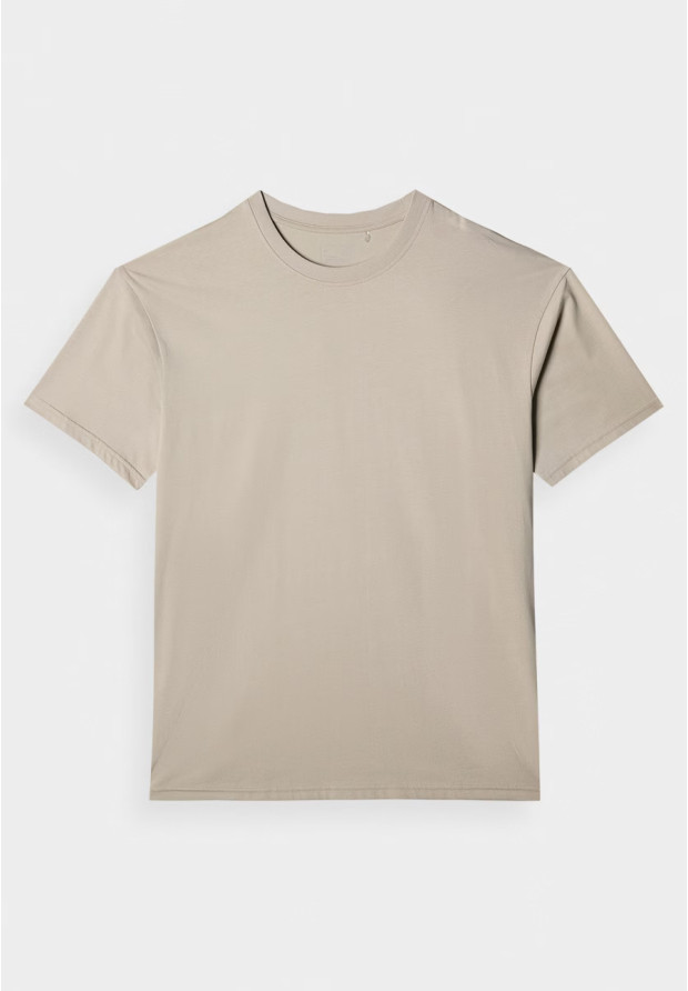 Koszulka Męska 4F T-shirt Z Nadrukiem Regular Beżowy 4FRSS24TTSHM2543