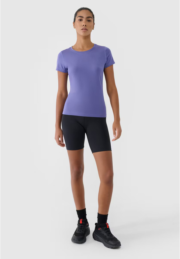 Koszulka Damska 4F Szybkoschnąca Sportowa T-shirt Fioletowa 4FRSS25TFTSF1235