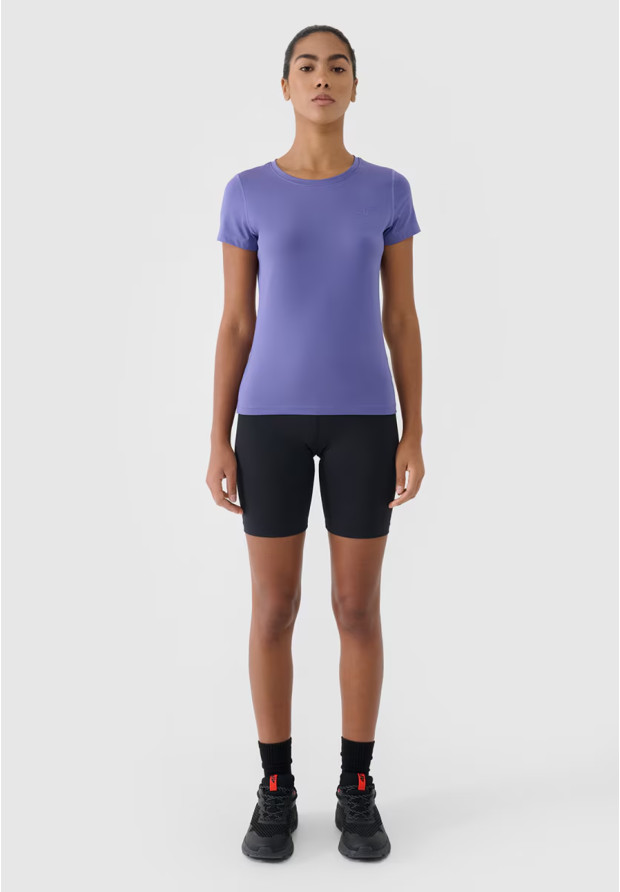Koszulka Damska 4F Szybkoschnąca Sportowa T-shirt Fioletowa 4FRSS25TFTSF1235