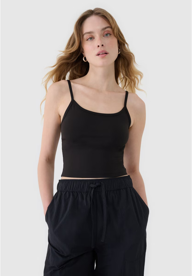 Damski top 4F crop czarny