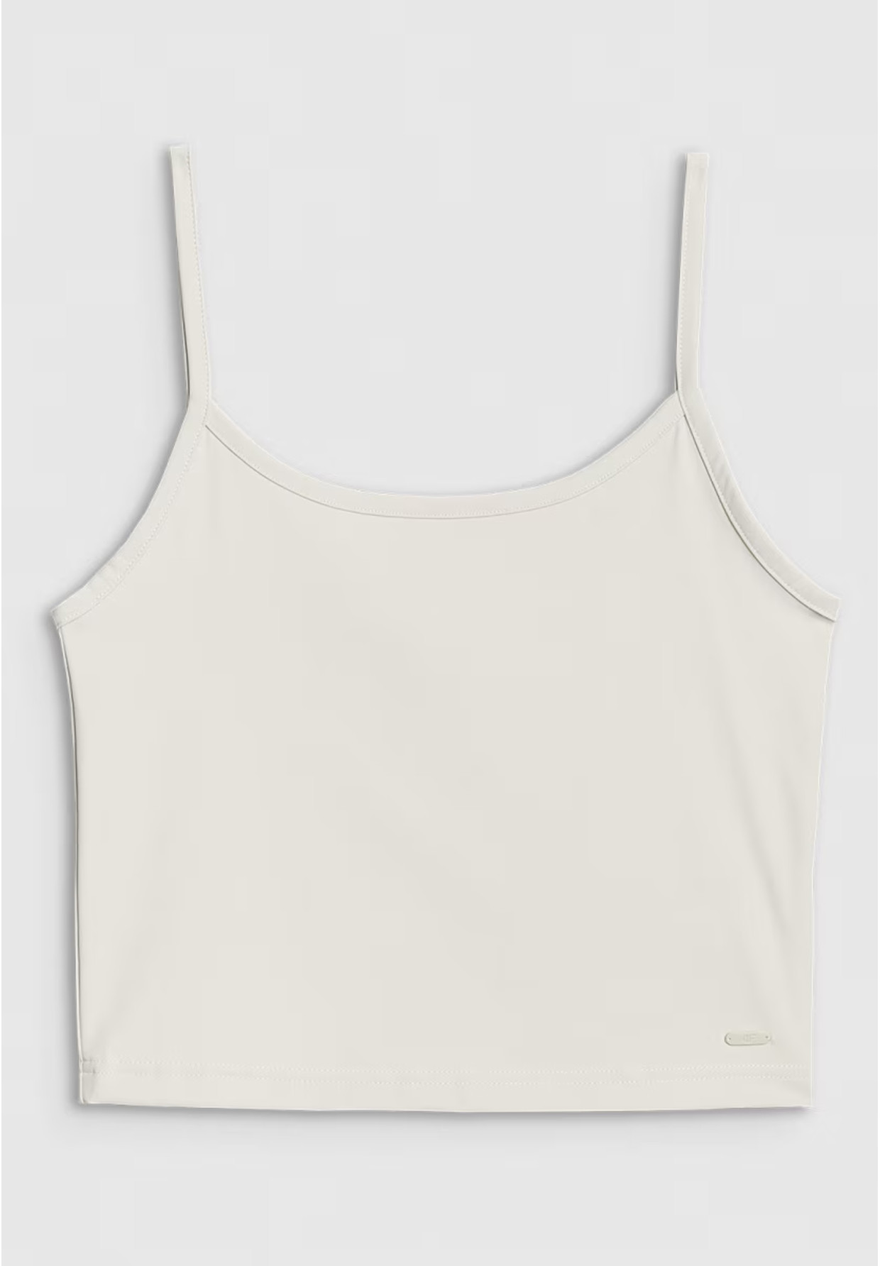 Crop-top Damski 4F Slim Fit Koszulka Na Ramiączkach Beżowa 4FWSS25TSLEF127
