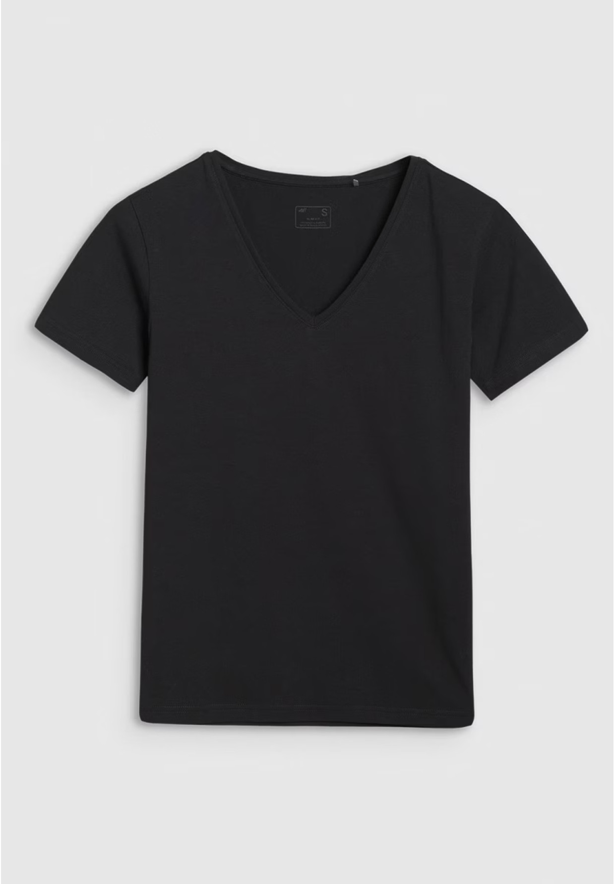 T-Shirt Damski 4F Slim Fit Koszulka z krótkim rękawem Czarna 4FWSS25TTSHF1990