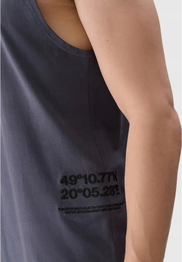 Tank Top Męski 4F Koszulka bez rękawów Sportowa Antracyt 4FWSS25TSLEM121