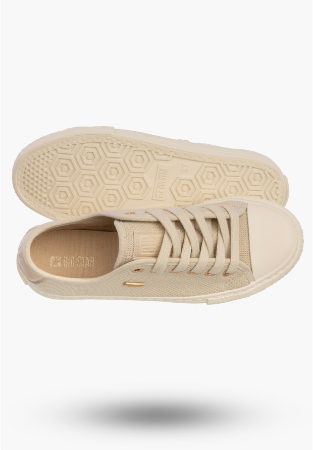 Trampki Damskie BIG STAR Sportowe Buty Niskie Beżowe RR274767