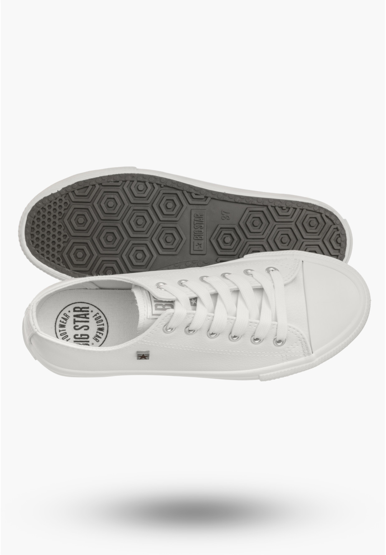 Trampki Damskie BIG STAR Ekoskóra Sportowe Buty Kremowe V274869