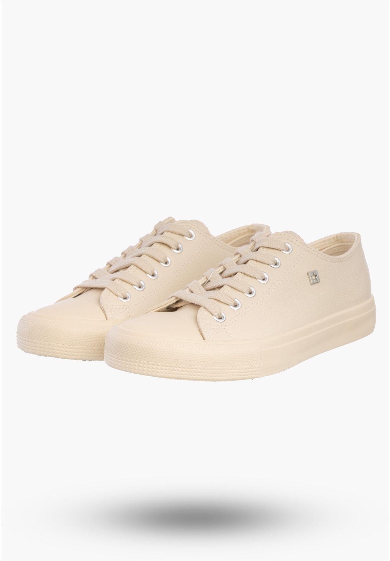 Trampki Damskie BIG STAR Ekoskóra Sportowe Buty Beżowe TT274019