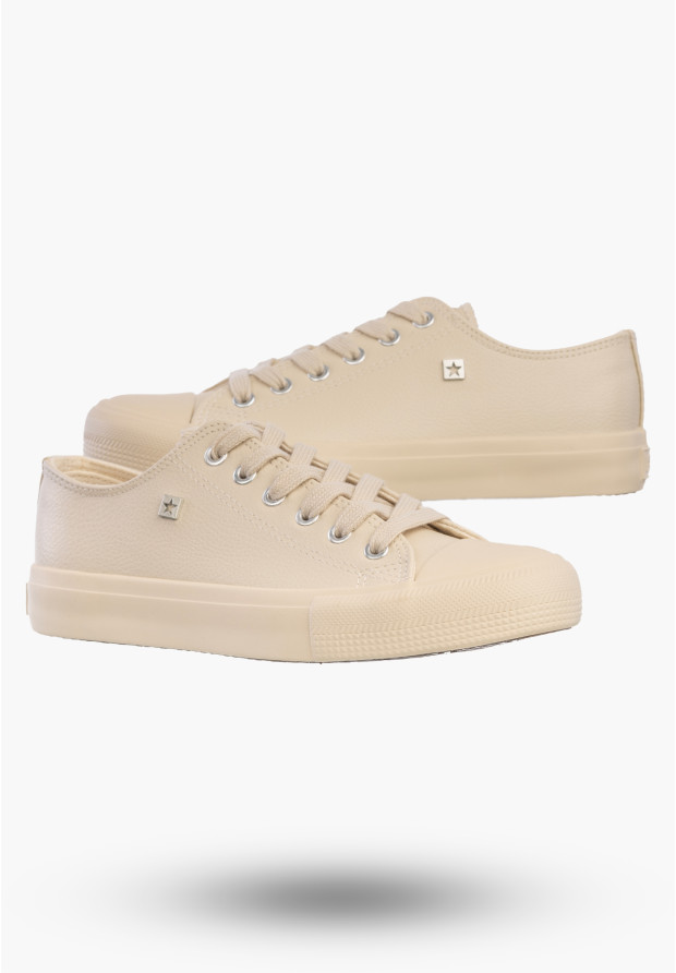 Trampki Damskie BIG STAR Ekoskóra Sportowe Buty Beżowe TT274019