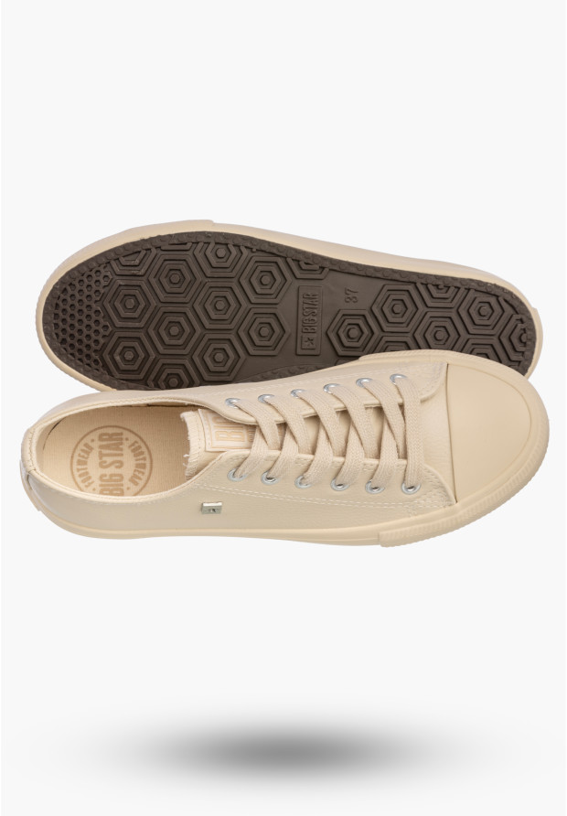 Trampki Damskie BIG STAR Ekoskóra Sportowe Buty Beżowe TT274019