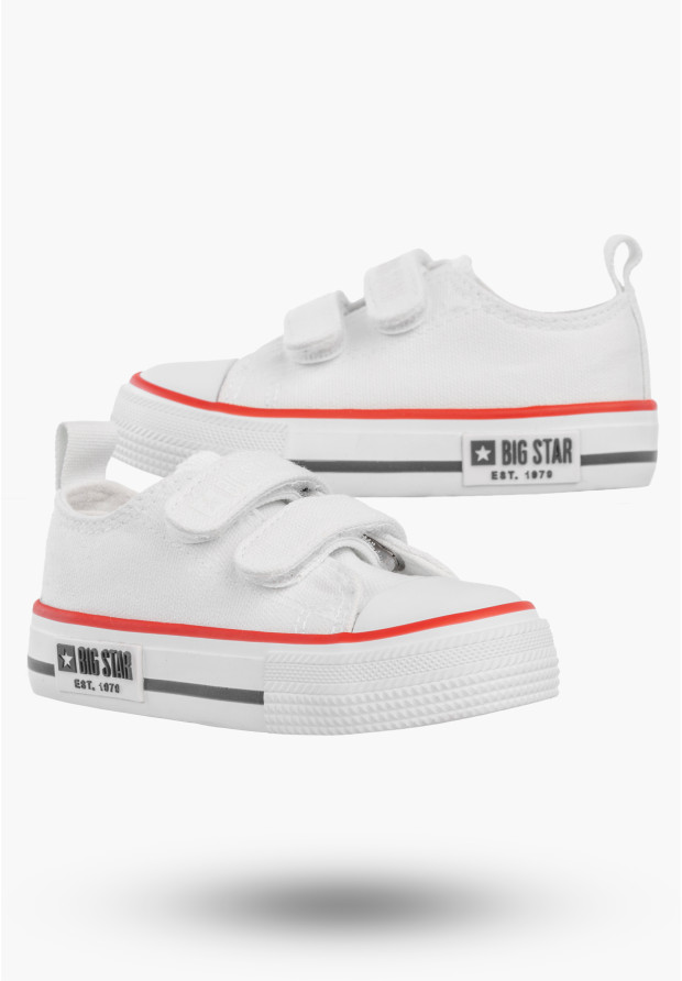 Trampki Dziecięce Buty Na Rzepy BIG STAR Białe KK374085