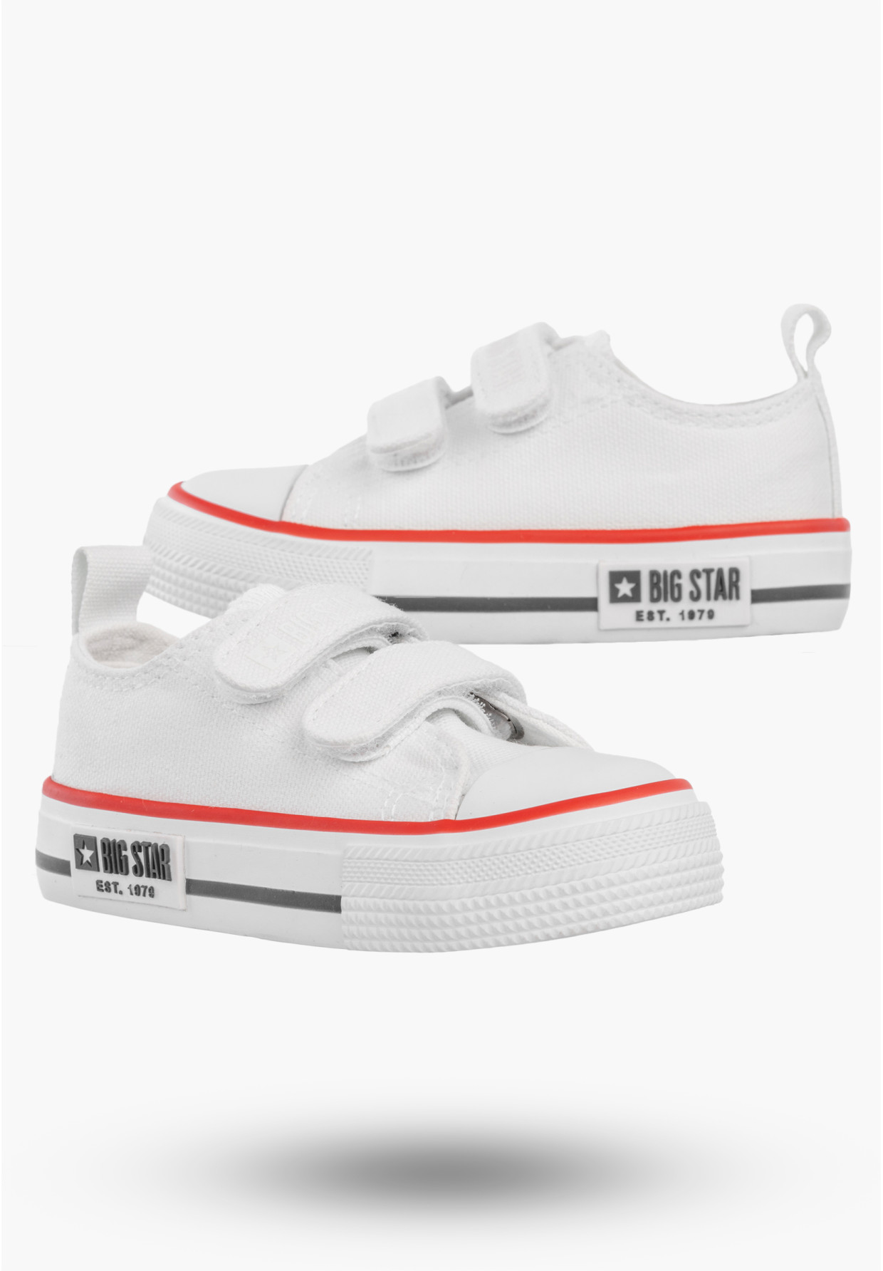Trampki Dziecięce Buty Na Rzepy BIG STAR Białe KK374085