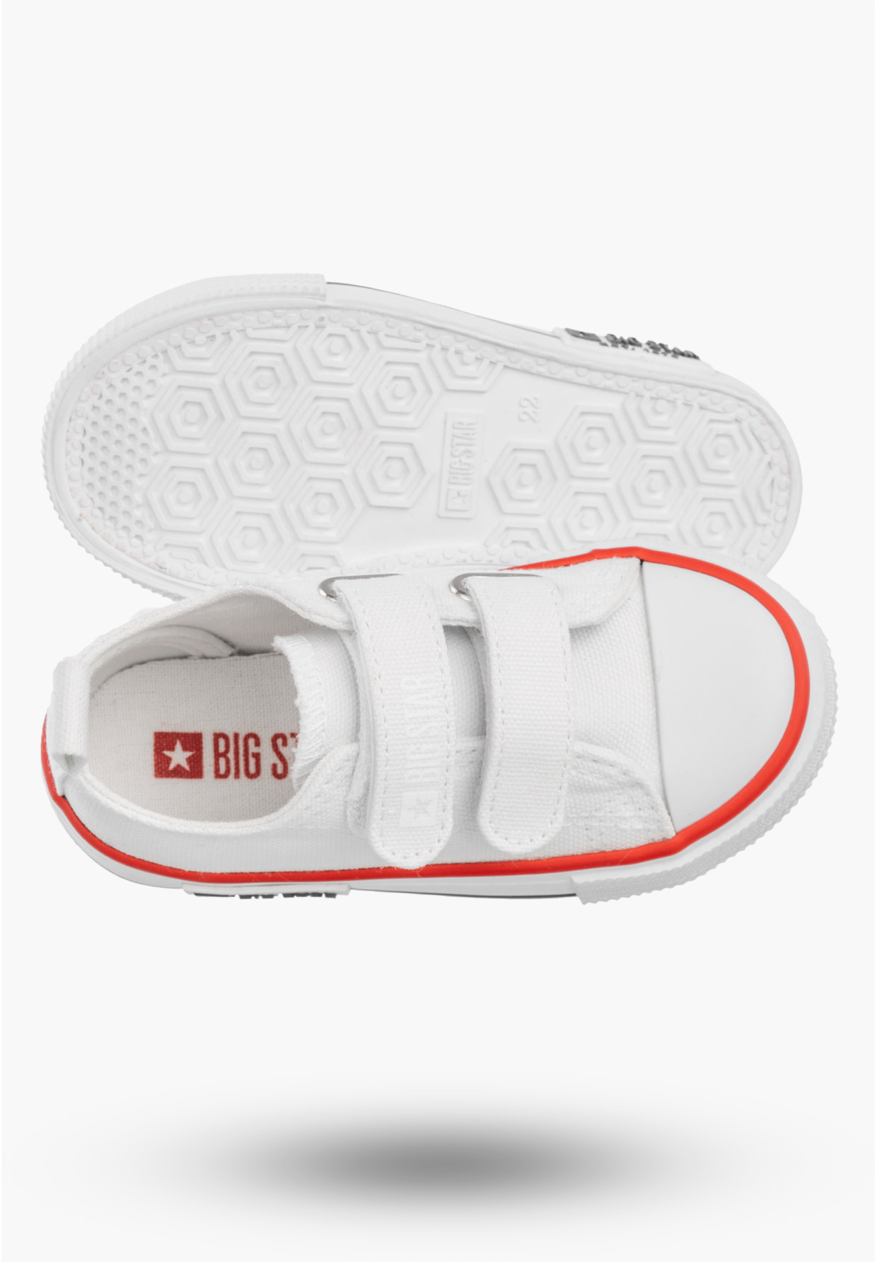 Trampki Dziecięce Buty Na Rzepy BIG STAR Białe KK374085