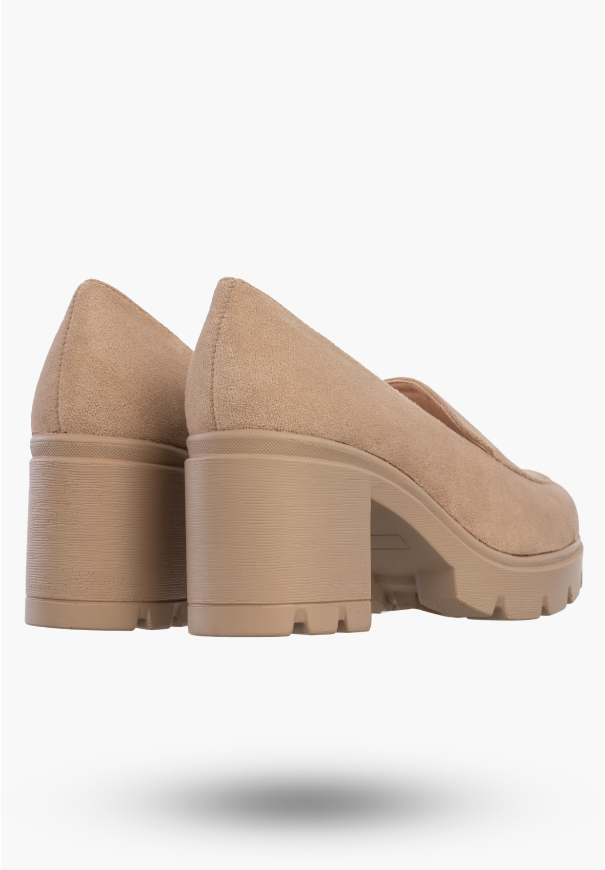 Mokasyny Damskie Buty Na Obcasie Eleganckie Beżowe Potocki 24-2-12040BG