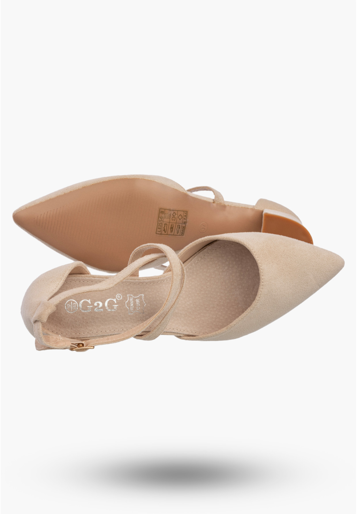 Czółenka Damskie Buty Na Słupku Skórzana Wkładka Eleganckie Beżowe