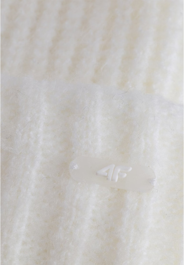 Czapka Damska 4F Zimowa Beanie Klasyczna Beżowa 4FWAW25ACAPF568