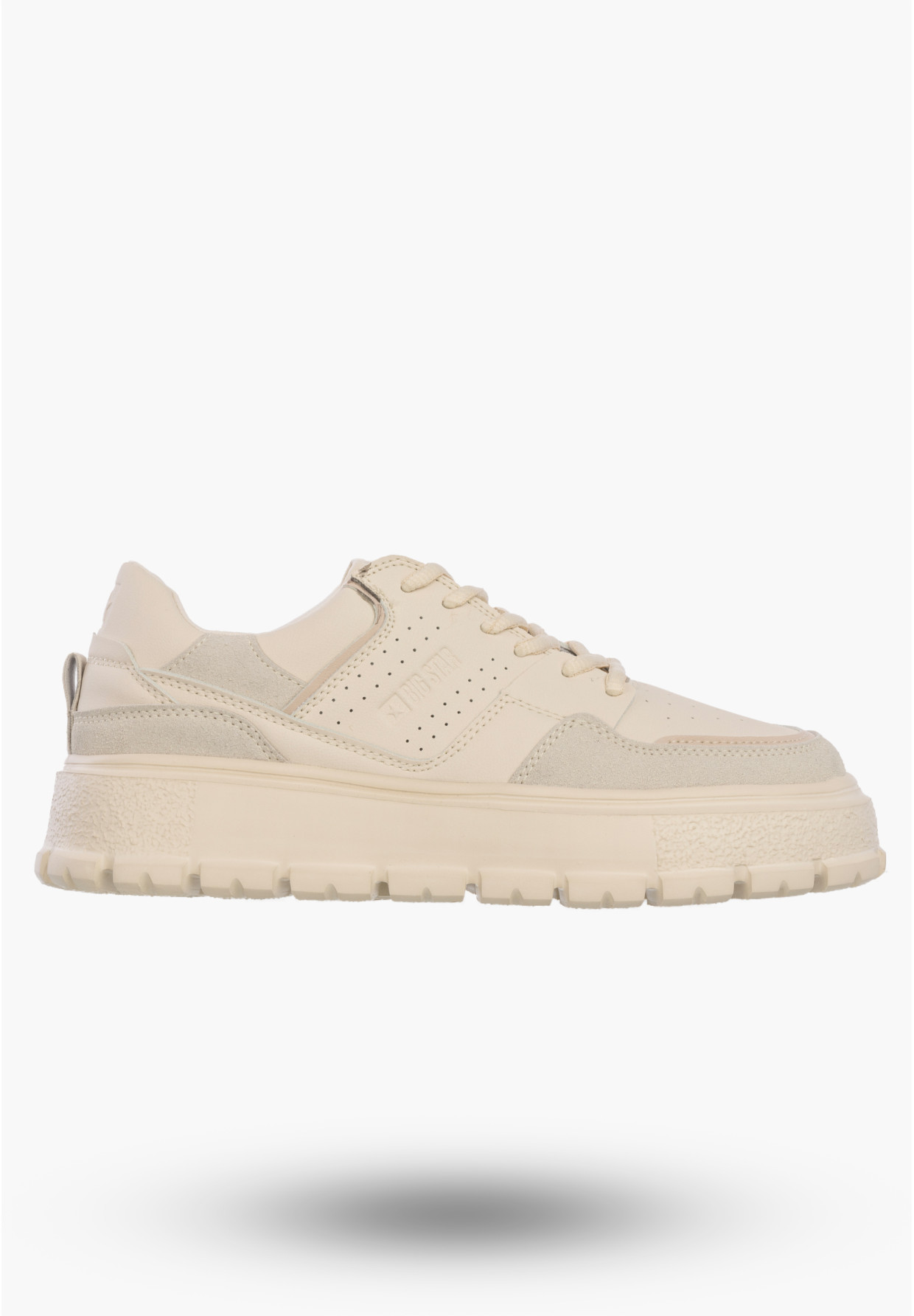 Sneakersy Damskie BIG STAR Ekoskóra Buty Sportowe Niskie Beżowe NN274387
