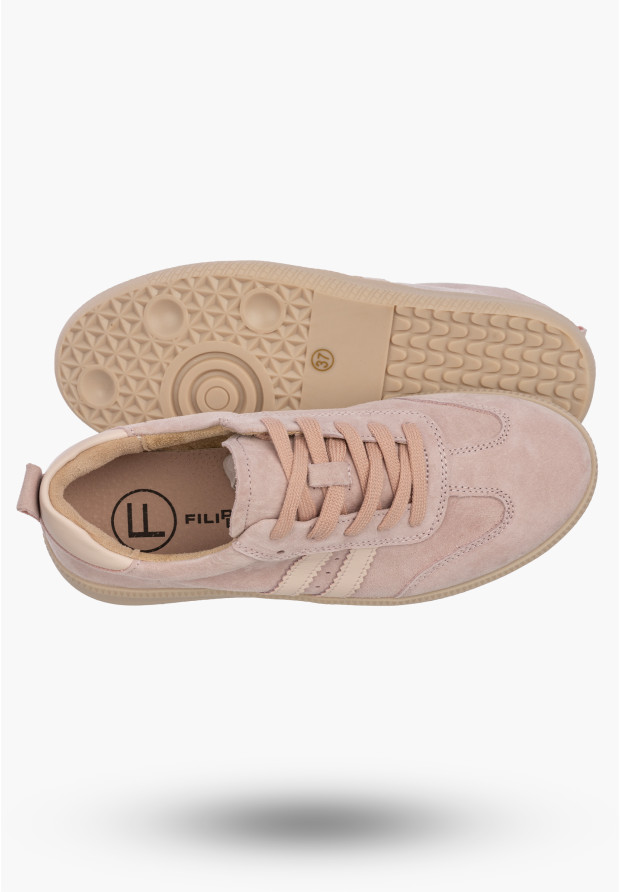 Sneakersy Damskie Skórzane Buty Sportowe Półbuty Jasny Różowy Filippo DP7508/26