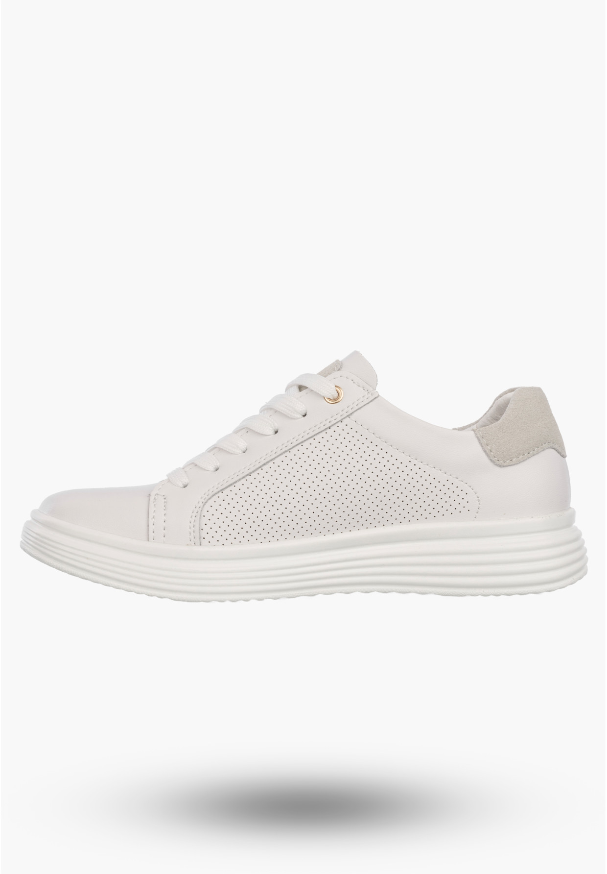Półbuty Damskie Buty Skórzane Sneskersy z zawieszką Białe Filippo DP6860/26 WH