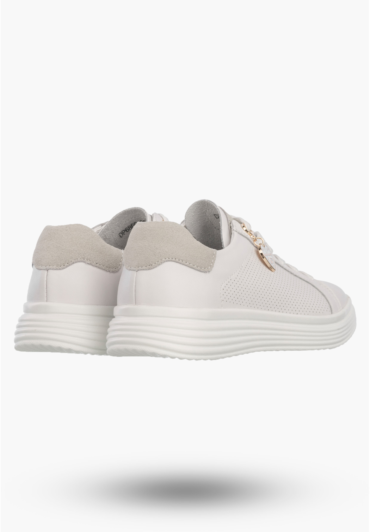 Półbuty Damskie Buty Skórzane Sneskersy z zawieszką Białe Filippo DP6860/26 WH